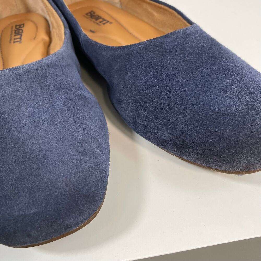 Born Beca Sz 7.5 Suede Slip-On Ballet Flats Blue Comfy Padded Insole - Picture 7 of 16